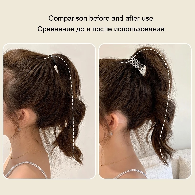 Ins โลหะผสม กลวง หางม้าสูง ยึดผม / เกาหลี พลอยเทียม ฉลาม ผม กรงเล็บ / ที่เรียบง่าย ดาว มุก ป้องกันการหย่อนคล้อย ปิ่นปักผม