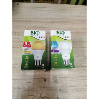 หลอดไฟแอลอีดี LED A60 BULB BIO ENERGYS ขนาด 5W ขั้ว e27 มีทั้งแสงขาว และ แสงเหลือง