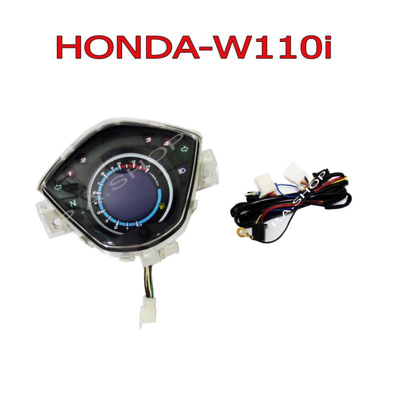 เกจวัดลมยาง เครื่องวัดระยะทางรถจักรยานยนต์ เรือนไมล์แต่งดิจิตอล+สายไฟ  สำหรับ HONDA-W110i  ตรงรุ่น ใส่ได้เลย ไม่ต้องแปลง