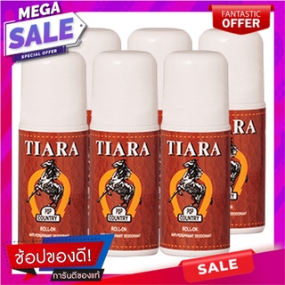 เทียร่า ป็อป คันทรี่ โรลออน 45 มล. x 6 ขวด แถม 1 ขวด ผลิตภัณฑ์ดูแลผิวกาย Tiara Pop Country Roll On 45 ml x 6 Bottles Fre