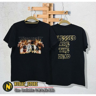 [COD]ขายดี เสื้อยืดลําลอง แขนสั้น พิมพ์ลาย vtg MEGADETH “Blessed Are The Dead” thrash heavy metal S-2 BPknio95OBeckm49