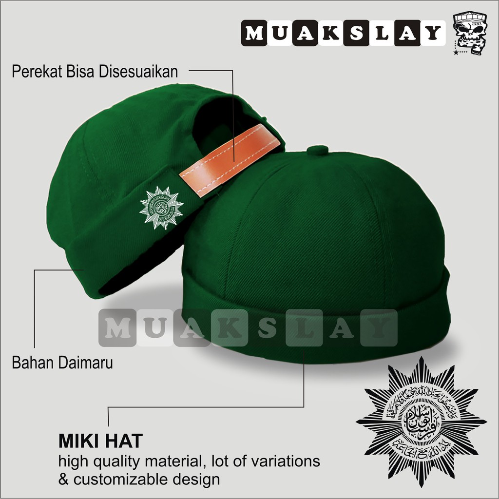 หมวก Miki Peci伊斯兰 หมวกโลโก้ PERSIS หรือ CUSTOM IMAGE UAS Cap พร้อมขายส่งและขายปลีก