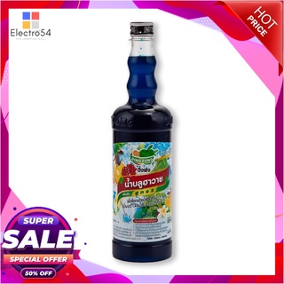 ติ่งฟง น้ำสควอช บลูฮาวาย 760 มล. x 12 ขวดน้ำอัดลมและน้ำหวานDing Fong Blue Hawai Squash 760 ml x 12 Bottles