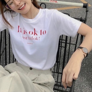 ถูกมาก️ It is ok  น่ารักมากเสื้อยืดสไตล์เกาหลี เสื้อยืดโอเวอร์ไซส์