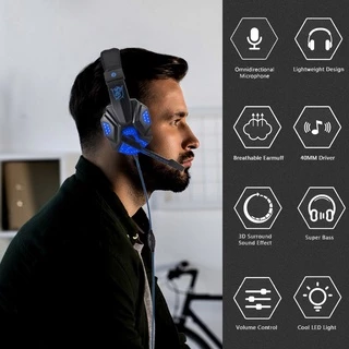 【พร้อมส่งจากไทย/COD】Gaming Headphone หูฟังเกม 3.5 มม. พร้อมไมโครโฟน สำหรับ PC แลปท็อป เกมเมอร์ LED Soyto 830 LED Stereo