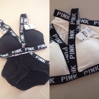 Hot Bikini ลายอักษร Pink ฟรีไซส์ หมดแล้วหมดเลย ทางร้านนำเข้าเองไม่บอกผ่าน