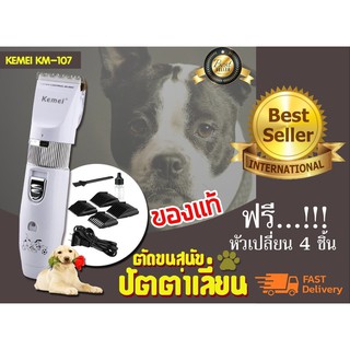 ปัตตาเลี่ยนตัดขนสุนัขไร้สาย Kemei รุ่น KM-107 (สีขาว)