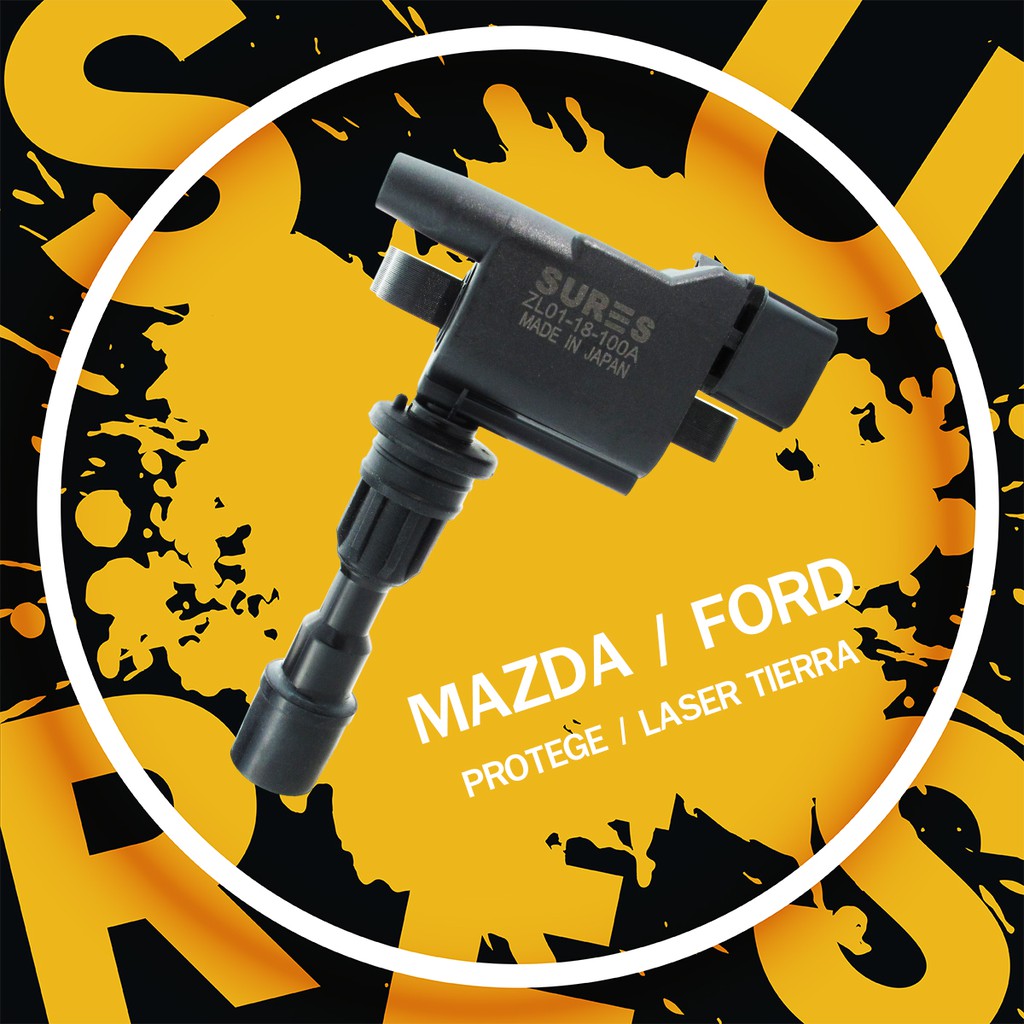 คอยล์ MAZDA 323 PROTEGE 1.6 / FORD LASER TIERRA 1.6 - SCMZ-501- จุดระเบิด หัวเทียน จานจ่าย ไฟ มาสด้า โปรเทเจ้ ฟอร์ด