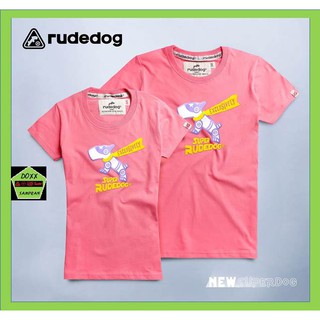 rudedog เสื้อคอกลม  ชาย หญิง รุ่น new superdog  สีชมพู