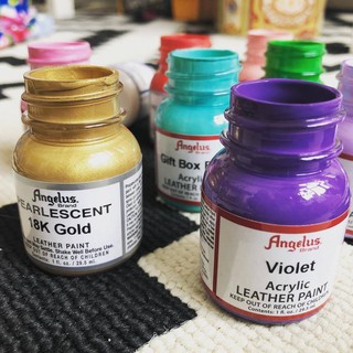 Angelus Paint สีอคิลิคสำหรับทาวัสดุหนัง รองเท้าผ้าใบ กระเป๋า แบบพื้นฐาน 1/5
