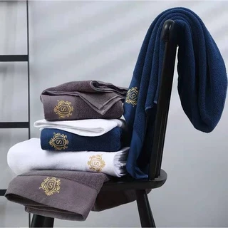 MSS ผ้าเช็ดตัว Cotton 100% เนื้อนุ่มขนาด 70*140 Cm. สกรีนโลโก้สีทอง