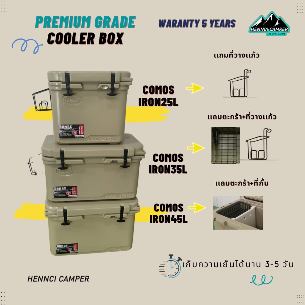 🔥พร้อมส่ง🔥กระติกน้ำแข็งComos25 IRON25L ถังน้ำเเข็ง กระติกน้ำเเข็ง กระติกคุณภาพส่งออก เก็บความเย็นนาน