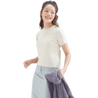 CIRCULAR เสื้อยืดคอกลม ผู้หญิง แขนสั้น Women T-Shirt สีครีม Recycled Cotton ผ้ารีไซเคิล 100% ดีต่อสิ่งแวดล้อม