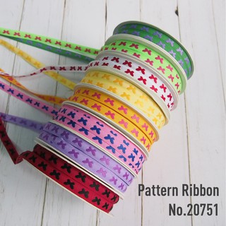 MOMOTARA No. 20751 ริบบิ้น ริบบิ้น Ribbon  ลายผีเสื้อ Pattern Ribbon ขนาด 1 CM ยาว 36 หลา