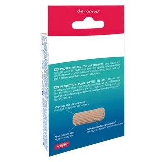 Deramed Footcare Protective Gel Toe Cap (Ribbed) ปลอกสวมนิ้วมือและนิ้วเท้าปลายปิด แบบมีเจลสำหรับเล็บขบ เล็บฉีก