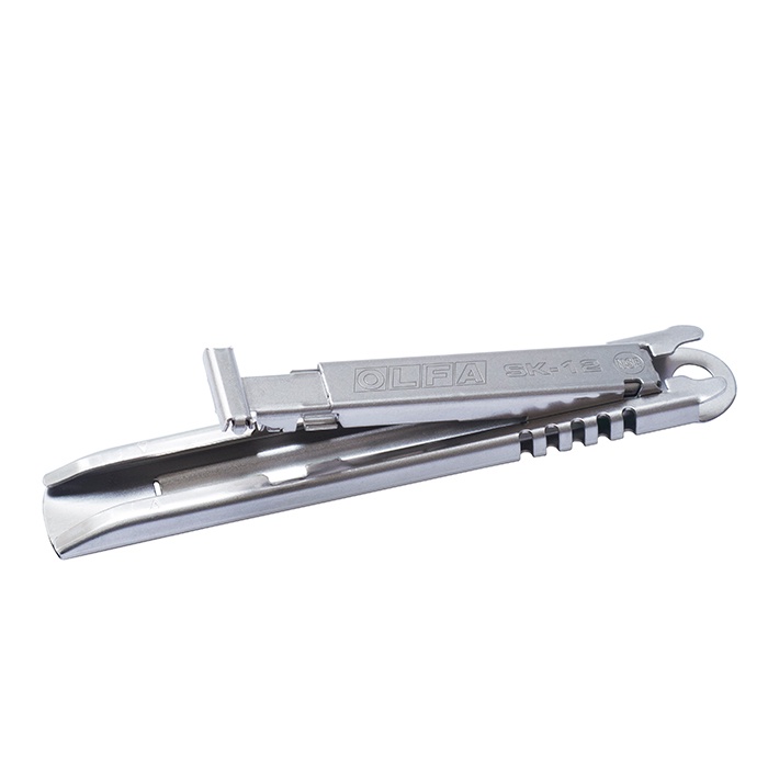 OLFA โอฟ่า รุ่น SK-12 มีดคัตเตอร์เซฟตี้ด้ามสแตนเลส 1 ชิ้น