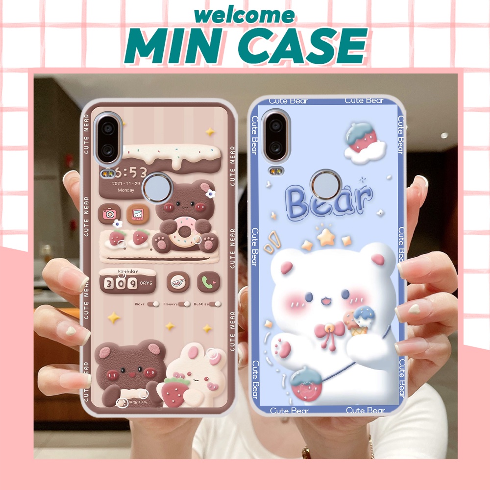 Vsmart Active 1/ Active 1 Plus / Active 1+ เคสหมี กระต่าย วอลเปเปอร์นาฬิกาน่ารัก
