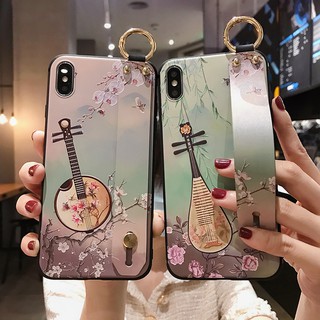 เคสโทรศัพท์มือถือ ลายเครื่องดนตรีพิณเรโทร พร้อมสายคล้องมือ สําหรับ Samsung Galaxy note 8 9 10 plus lite note20 ultra s8 s9 s10 s20 plus s21 s22 s23 ultra s20fe s21fe