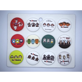 เข็มกลัด 3.2cm/4.4cm Animals สัตว์ three monkey 3 ลิง  Badge