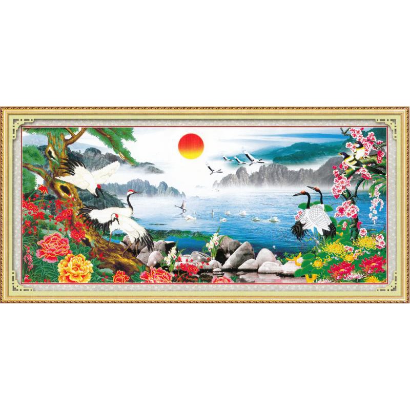 ภาพวาดเย็บปักถักร้อย 3D Cross Paradise บนโลกมนุษย์ A933 (CUSTOMERS DIY) ขนาด: 153X70CM