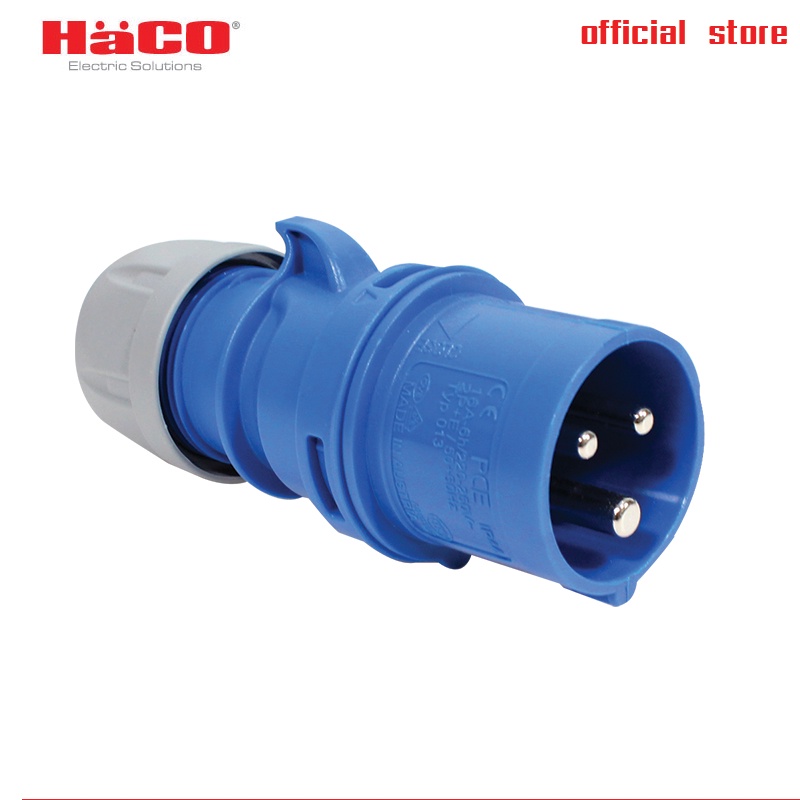 HACO ปลั๊กเสียบตัวผู้ เพาเวอร์ปลั๊กตัวผู้ 3ขา 2P+E 16A 3 PIN รุ่น 013-6V