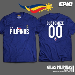 เสื้อยืดผ้าฝ้ายพิมพ์ลายขายดี ∈△BASIC TEES - GILAS PILIPINAS SHIRT - BASKETBALL - For Men and Women