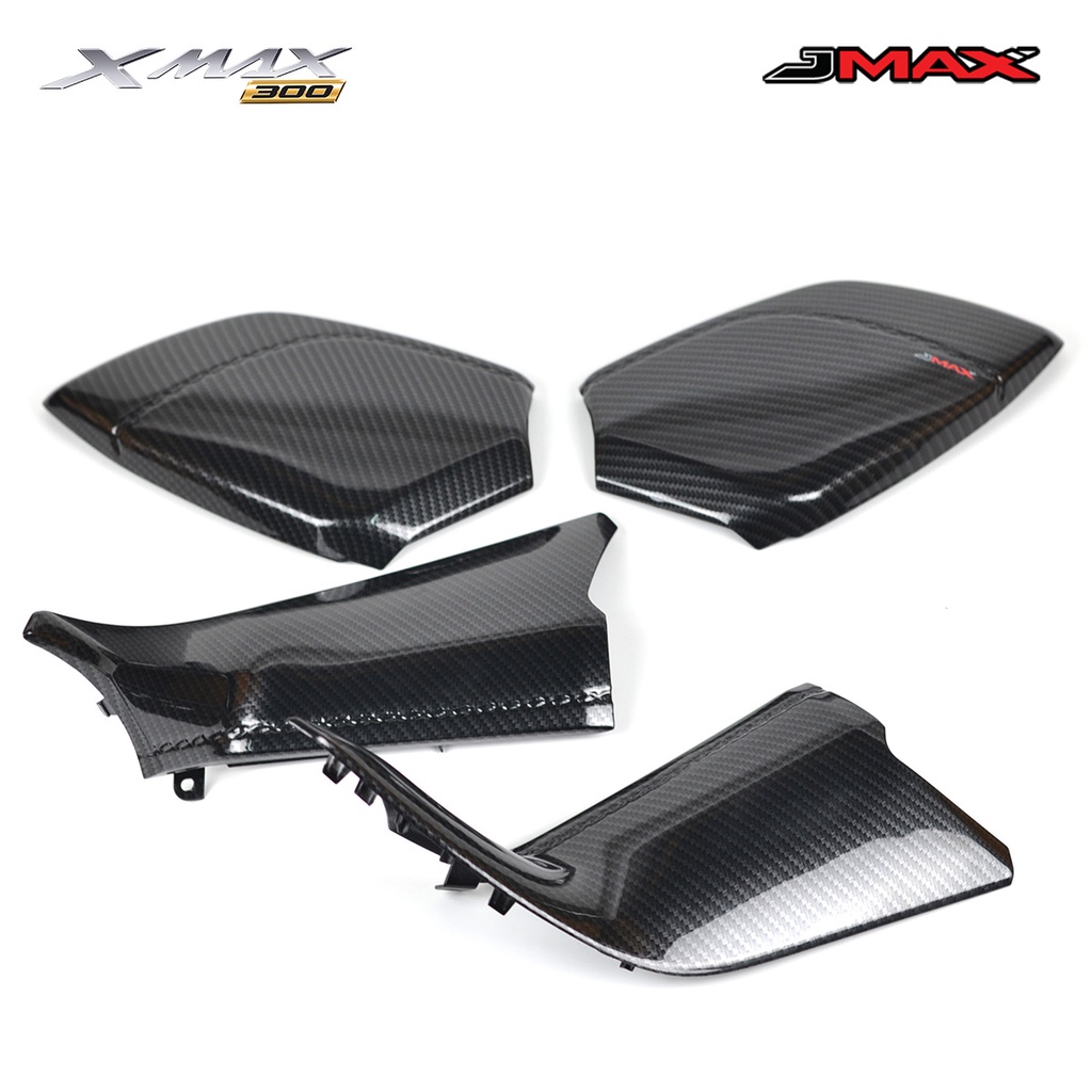ชุด 4 ชิ้น ฝาปิดช่องเก็บของ L+R แฟริ่งคอนโซล L+R XMAX 300 2017-22 JMAX ตรงรุ่น ลายฟิล์มคาร์บอน 6D