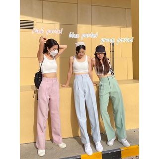 Roomry.n - Milli  PANTS กางเกงขายาวเอวสูง กางเกงทรงกระบอก