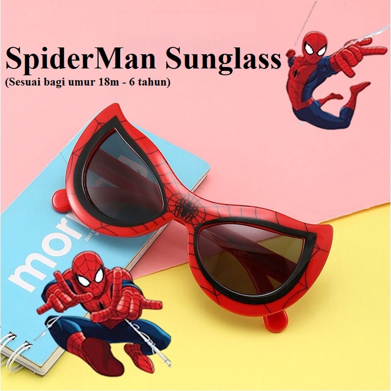 Kaca Mata SpiderMan Spek Mata Budak Kartun Cermin Mata สีดําแว่นตากันแดดเด็ก Spiderman แว่นตา Shade 
