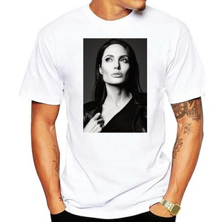 เสื้อยืดแขนสั้น ผ้าฝ้าย พิมพ์ลาย Angelina Jolie Brad Pitt Actress Tomb Rider สําหรับผู้ชาย และผู้หญิงS-5XL