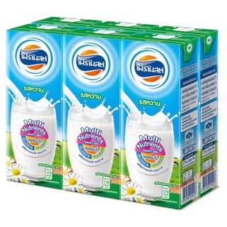 ว๊าว🍟 โฟร์โมสต์ ผลิตภัณฑ์นมยูเอชที รสหวาน 225มล. x 6 กล่อง Foremost UHT milk product, sweet flavor 225 ml. X 6 boxes