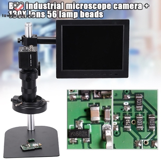 ☁ி☁ HD Industrial Digital Microscope Camera with 130X Lens 56 Lamp Beads Repair Inspection Industrial Camera with Display