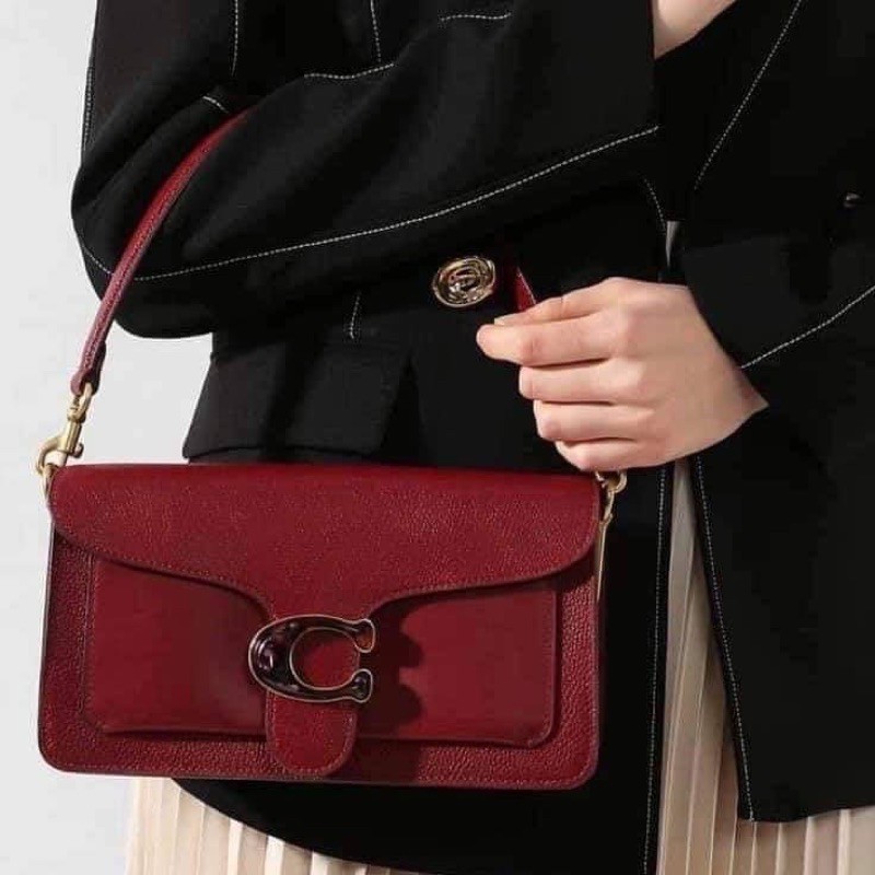 (ผ่อน0%) กระเป๋า สะพายข้าง หนังแท้ สีแดง Coach Tabby Shoulder Bag 26 Style No. 79355 Brass/Deep Red งานshop