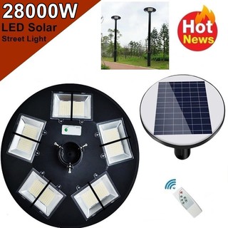 โคมไฟถนน UFO 10ทิศทาง LED 22000W -  28000W Square Light โซล่าเซล Street Light สปอร์ตไลท์ Solar Cell สปอตไลท์ แสงสีขาว