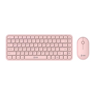 MKM411 COMBO WIRELESS SUPER THIN (คีย์บอร์ด&amp;เม้าส์) - Mint - Pink