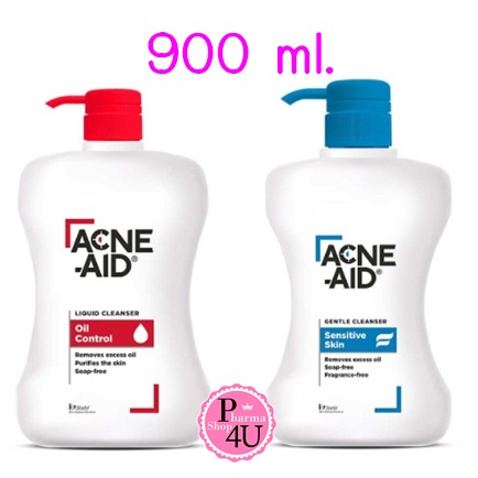 Acne-aid liquid cleanser หรือ gentle cleanser 900 ml. แอคเน่เอด ทำความสะอาดผิวหน้า Acne aid