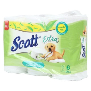 กระดาษชำระ ทิชชู่เปียก กระดาษชำระ SCOTT EXTRA NATURAL CLEAN แพ็ค 6 อุปกรณ์ทำความสะอาด ของใช้ภายในบ้าน TOILET PAPER SCOTT