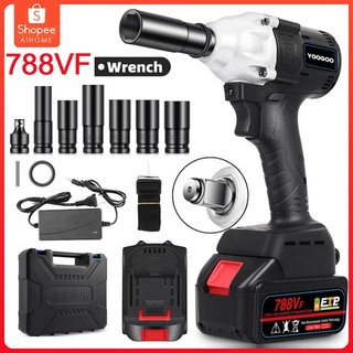 788VF ประแจผลกระทบไฟฟ้าไร้สาย Ratchet Socket ประแจแรงบิดย้อนกลับ 880N.M ชุด LED แบบไม่มีแปรง Li-ion 2ก้อน บล็อกไฟฟ้า