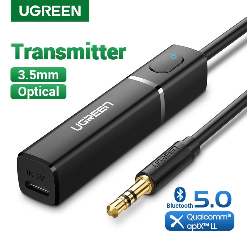 UGREEN รุ่น 40761 Bluetooth 5.0 Transmitter Wireless Audio Music 3.5mm. Adapter APTX For TV PC PS4 X