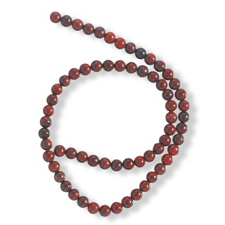 ลูกปัดหินแท้ เม็ดกลม (Round) หินแจสเปอร์ (Jasper) 6 mm - (LZ-0418 สีแดง)