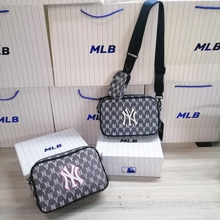 Korea MLB กระเป๋ากล้อง ผ้ายีน ปักลายฉลาก แบบเต็มตัว แฟชั่นสําหรับคุณแม่ และเด็ก