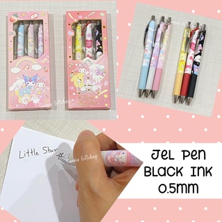 พร้อมส่ง ปากกาหมึกเจล หมึกสีดำ ลายการ์ตูน Sanrio 3pcs/box