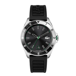 LACOSTE Tiebreaker Mens รุ่น LC2011188 Black นาฬิกาข้อมือผู้ชาย สายซิลิโคน สีดำ หน้าปัด 44 มม.