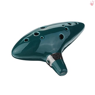 Chth เครื่องดนตรีขลุ่ยเซรามิค Alto C Zelda Ocarina 12 หลุม พร้อมสายคล้อง สําหรับผู้เริ่มต้น