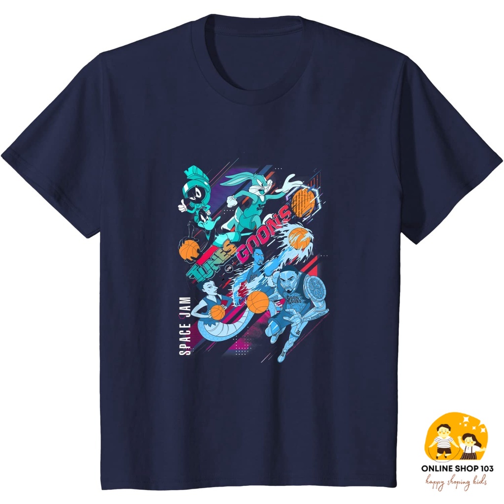 เสื้อผ้าเด็ก Space Jam A New Legacy Group Shot Toons VS Goons เสื้อยืดเด็กเสื้อผ้าเด็กแฟชั่นเด็กทารก