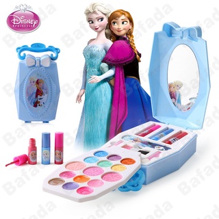 บ้านเด็กชุดฝึกซ้อมผู้หญิงชุดแต่งหน้าเด็กสีฟ้าเรียลมัค child Frozen makeup playets DISNEY CHILDREN COSMETIC GIRL PRINCESS