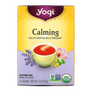 (พร้อมส่ง+ส่งเร็ว) Yogi Tea, Calming, Caffeine Free, ชาโยคี ดื่มก่อนนอนช่วยให้รู้สึกสงบ หลับสบาย