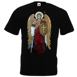 เสื้อยืดใหม่ 2022【Sporty Style】gildan เสื้อยืดแขนสั้น ผ้าฝ้าย 100% พิมพ์ลาย Saint Michael The Archangel Knight Of God แน