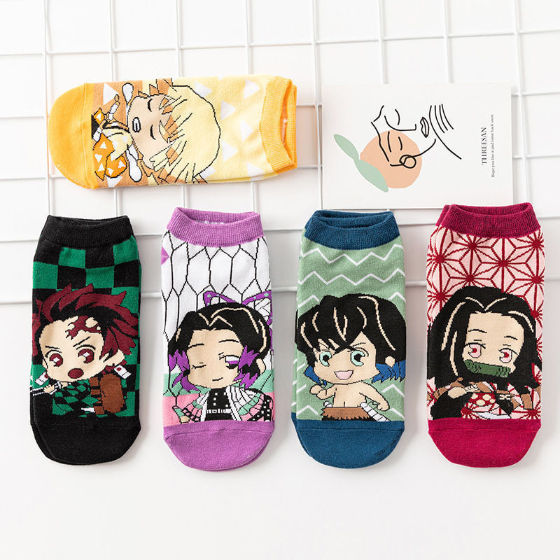 ถุงเท้า 5 คู่ Animeเสื้อดาบพิฆาตอสูร ถุงเท้าDemon Slayer Kimetsu No Yaiba Shinobu Giyuu ถุงเท้า VuTT