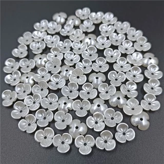 ลูกปัดไข่มุกเทียม อะคริลิค ABS สีขาว สําหรับทําเครื่องประดับ DIY 50 100 ชิ้น